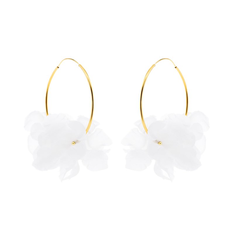 Ohrringe mit Seidenblumen SILK HOOP
